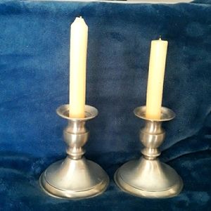 Pewter candle sticks.